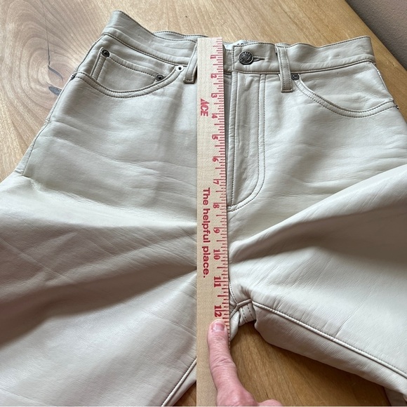 AGOLDE JEANS 24 RECYCLED LEATHER BLD POWDER IVORY STRAIGHT LEG CHIC PINCH WAIST - Picture 10 of 12